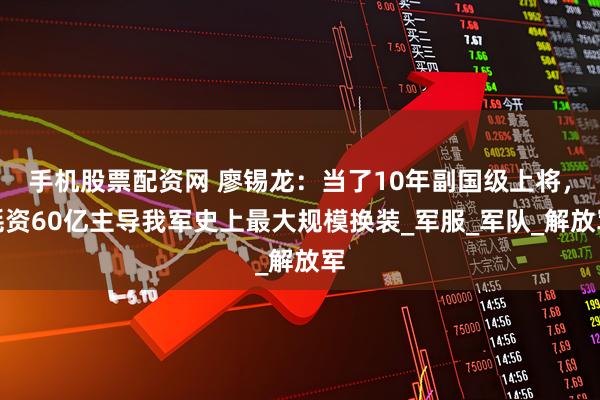 手机股票配资网 廖锡龙：当了10年副国级上将，耗资60亿主导我军史上最大规模换装_军服_军队_解放军